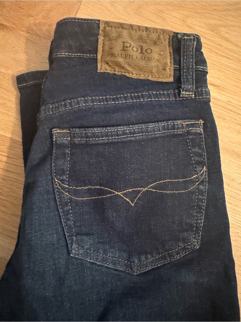 Polo by Ralph Lauren Boys Dark Blue Denim Jeans with Contrast Stitching